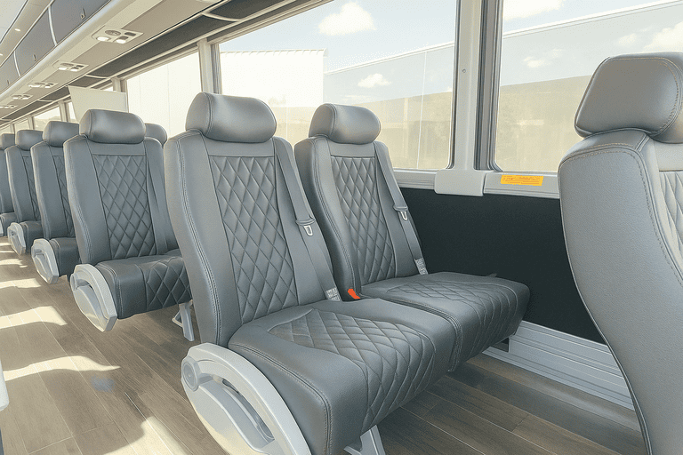 interior of Bus Rental Company Coral Springs charter bus