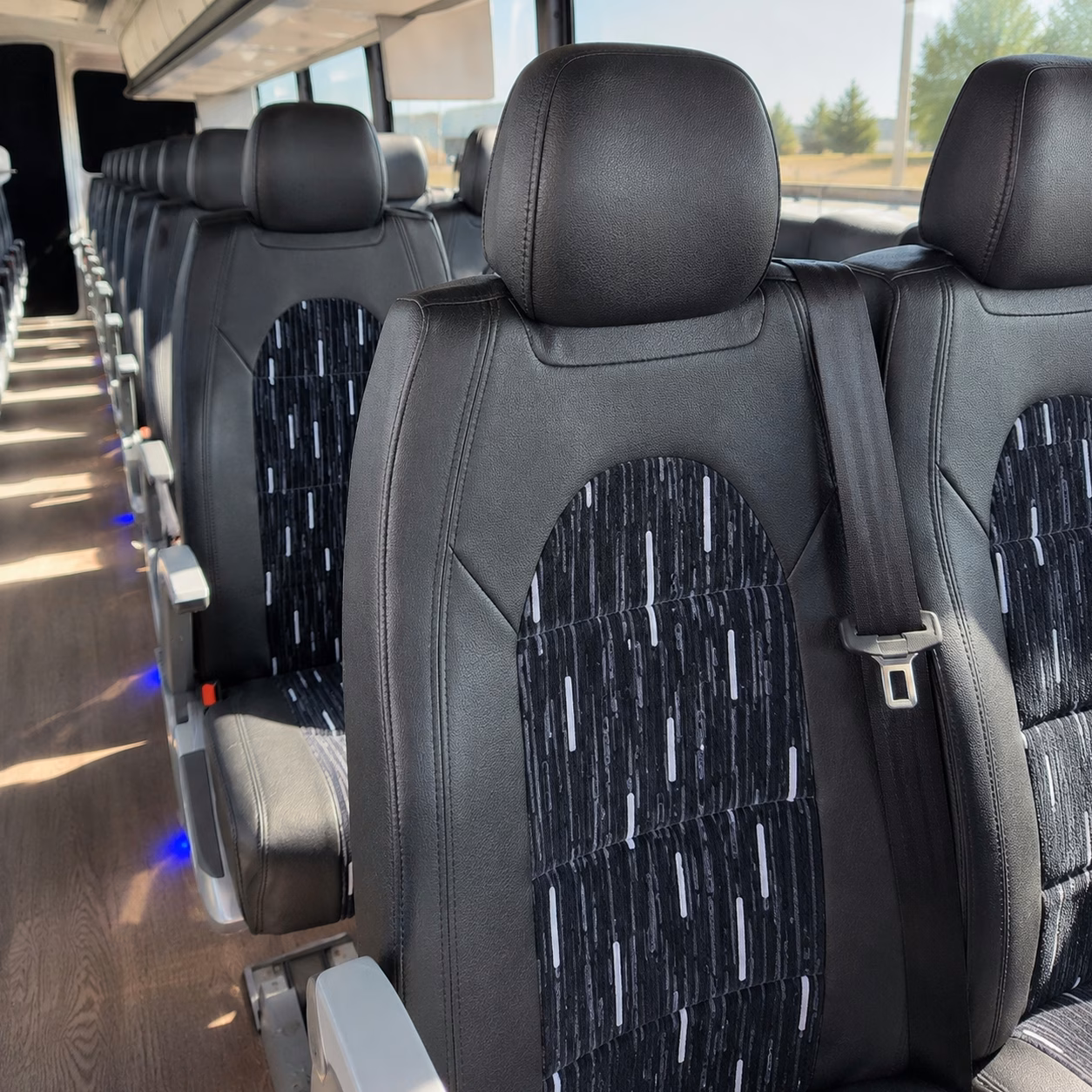 56 passenger charter bus interior